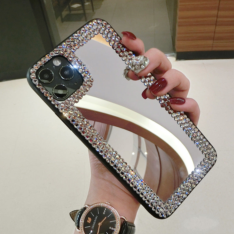 Ladies Fashion Rhinestone-encrusted Silicone Drop-resistant Phone Case