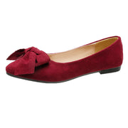 Flache Schuhe mit großer Schleife und spitzer Spitze, niedrige Absätze, modische, lässige, atmungsaktive Slip-On-Flats für Damen