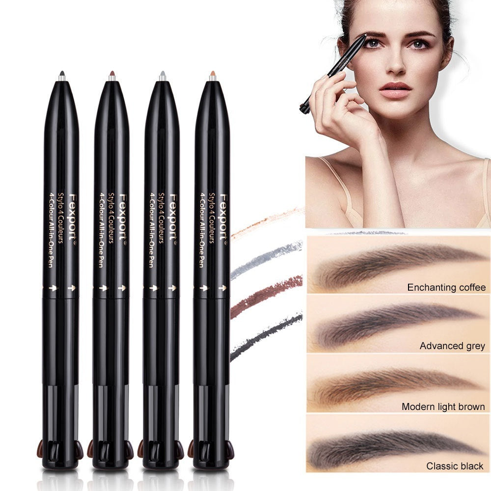 Multifunktions-wasserdichter Augenbrauenstift-Eyeliner 4-in-1