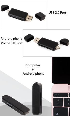 Micro USB/SD/TF/USB 4 In 1 OTG Card Reader Adapter for Android Phone Tablet PC