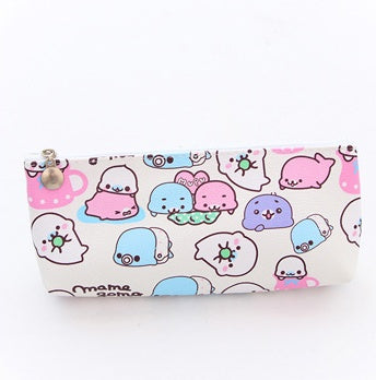 Cute triangular PU leather pencil case