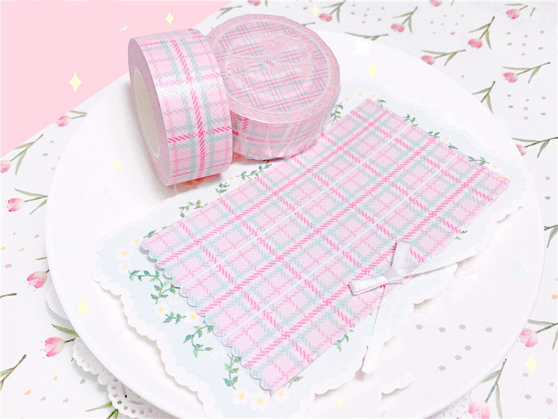 Hand account decorative plaid paper tape