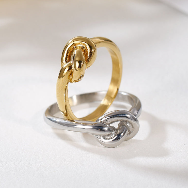 Truelove Geometrischer Ring aus Titanstahl mit Knoten