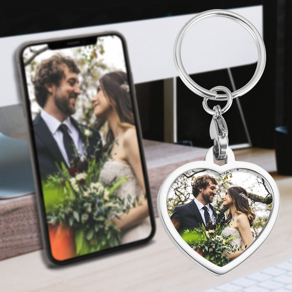 Stainless Steel Photo Customized Keychain Creative Gift