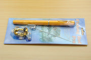 Telescopic drum pen rod fishing gear set