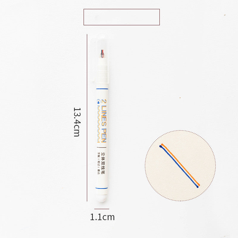 Students Use Two-Color Hand Account Pen To Mark Key Highlighter