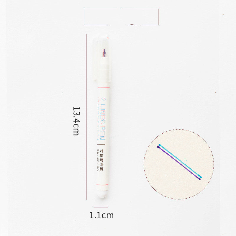 Students Use Two-Color Hand Account Pen To Mark Key Highlighter