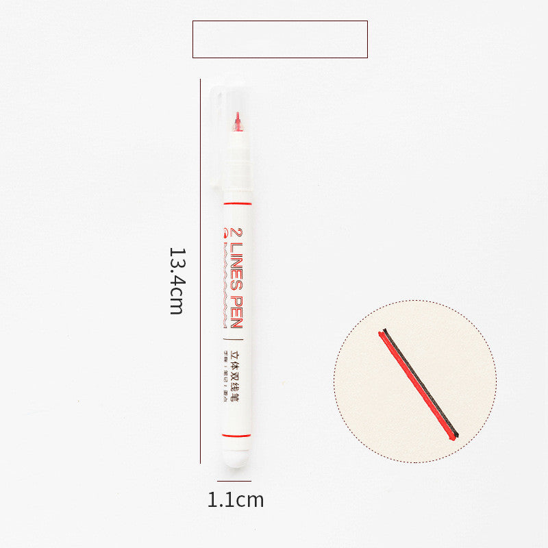 Students Use Two-Color Hand Account Pen To Mark Key Highlighter