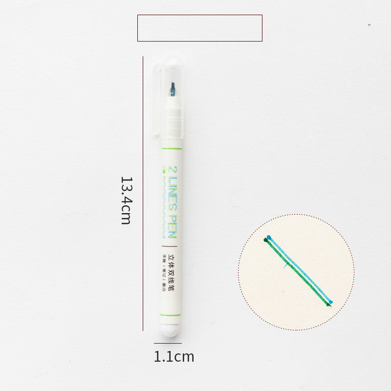 Students Use Two-Color Hand Account Pen To Mark Key Highlighter