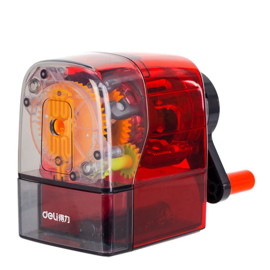 Hand-cranked multifunctional pencil sharpener