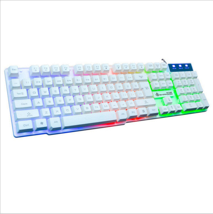 Mechanical Touch Metal Bottom Light USB Wired Keyboard Set