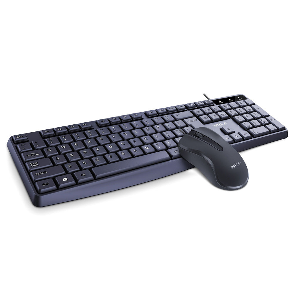 Wired Keyboard and Mouse Set for Home and Office, 104 Keys, Plug and Play