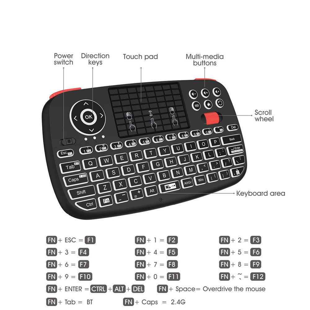 Dual Modus Handy Bluetooth Tastatur Mini Drahtlose 2,4g Tastatur