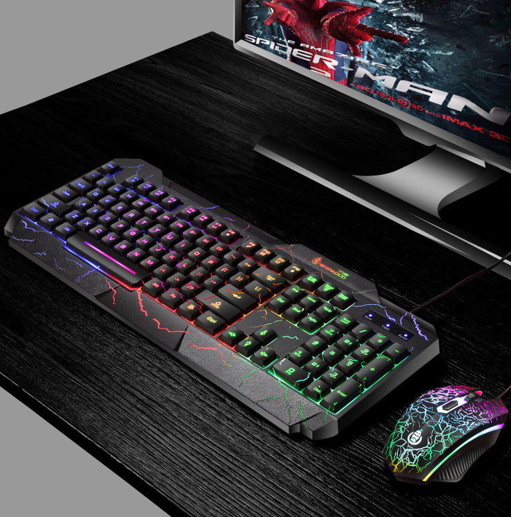 Leuchtendes 4D-Gaming-Tastatur- und Maus-Set