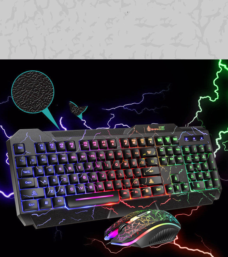 Glowing 4D Gaming Keyboard and Mouse Set