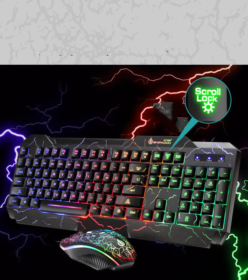 Glowing 4D Gaming Keyboard and Mouse Set