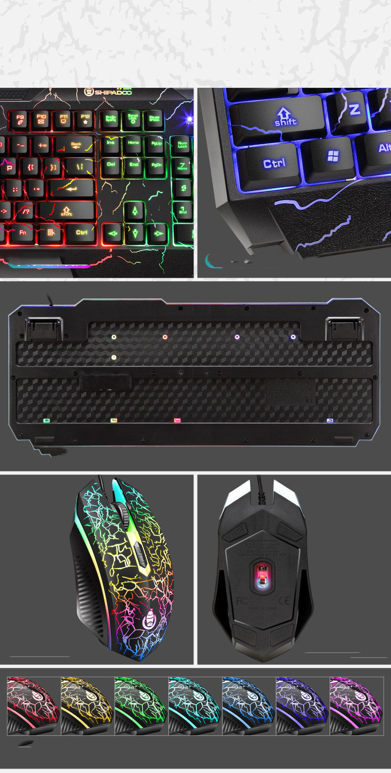 Glowing 4D Gaming Keyboard and Mouse Set