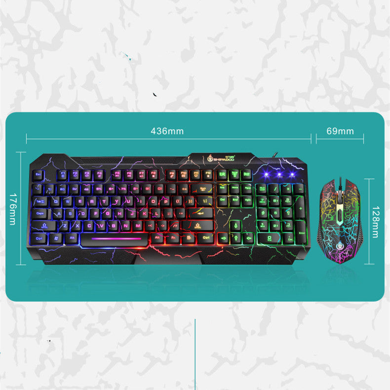 Leuchtendes 4D-Gaming-Tastatur- und Maus-Set