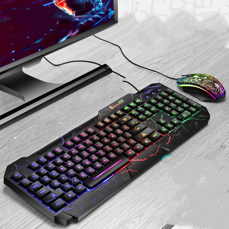 Glowing 4D Gaming Keyboard and Mouse Set