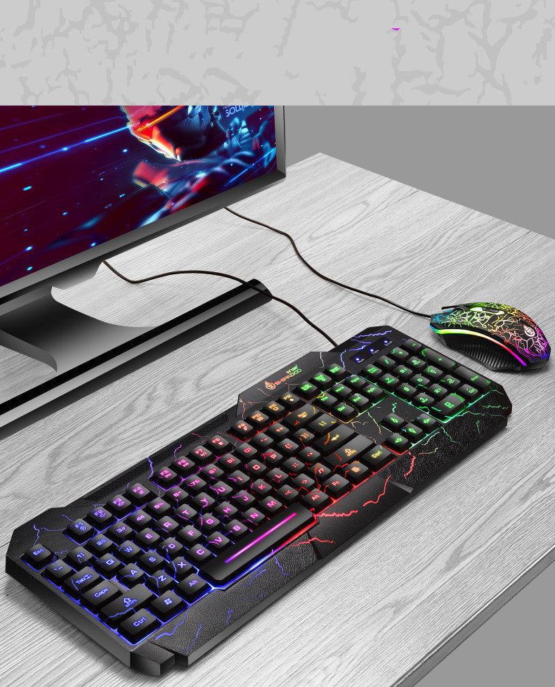 Leuchtendes 4D-Gaming-Tastatur- und Maus-Set