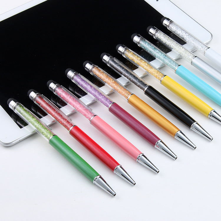 Luxurious capacitive pen with crystal glass for the touchscreen