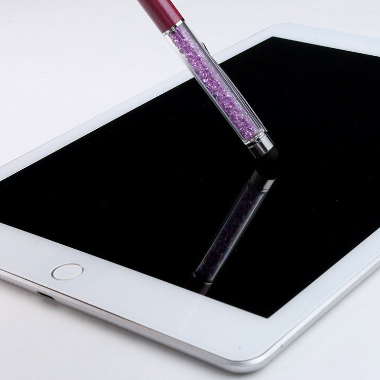 Luxurious capacitive pen with crystal glass for the touchscreen