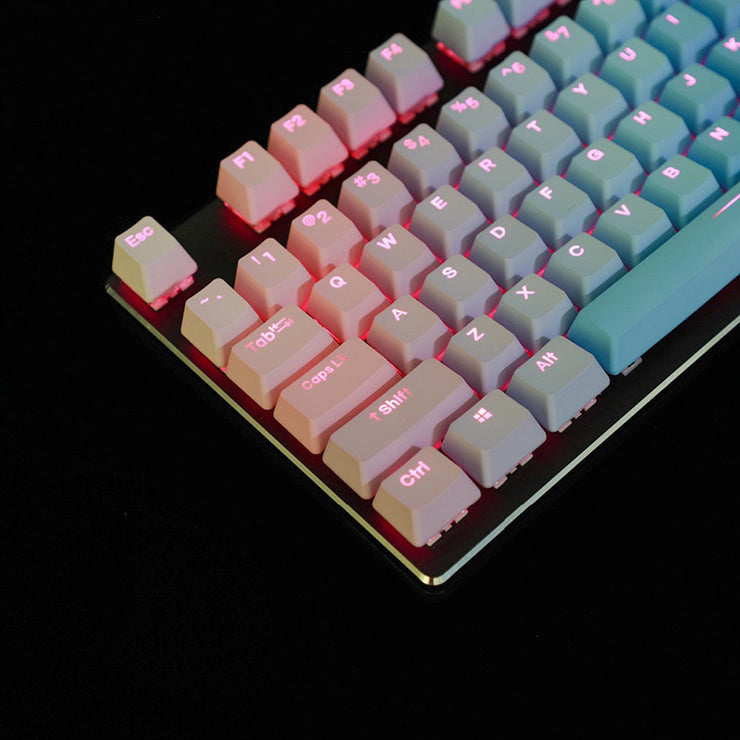 Regenbogenblaue 109-Tasten-Tastenkappe für mechanische Tastatur