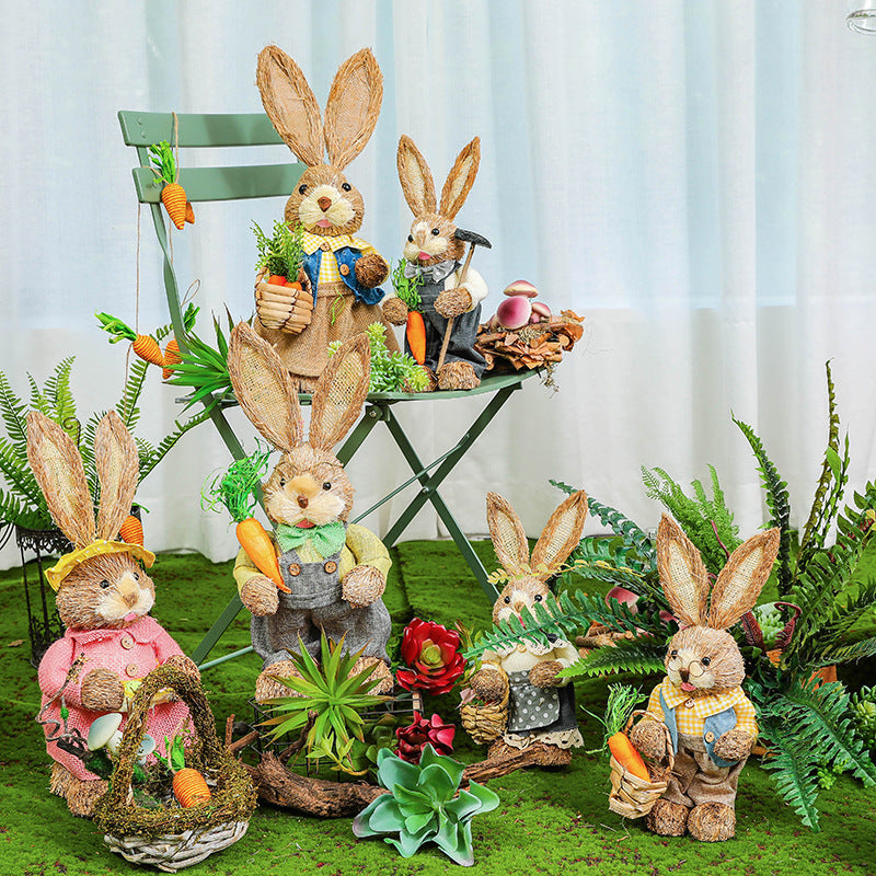 Easter Rabbit Decoration Ornaments Nursery Courtyard rabbit Decoration Garden Plant Corner