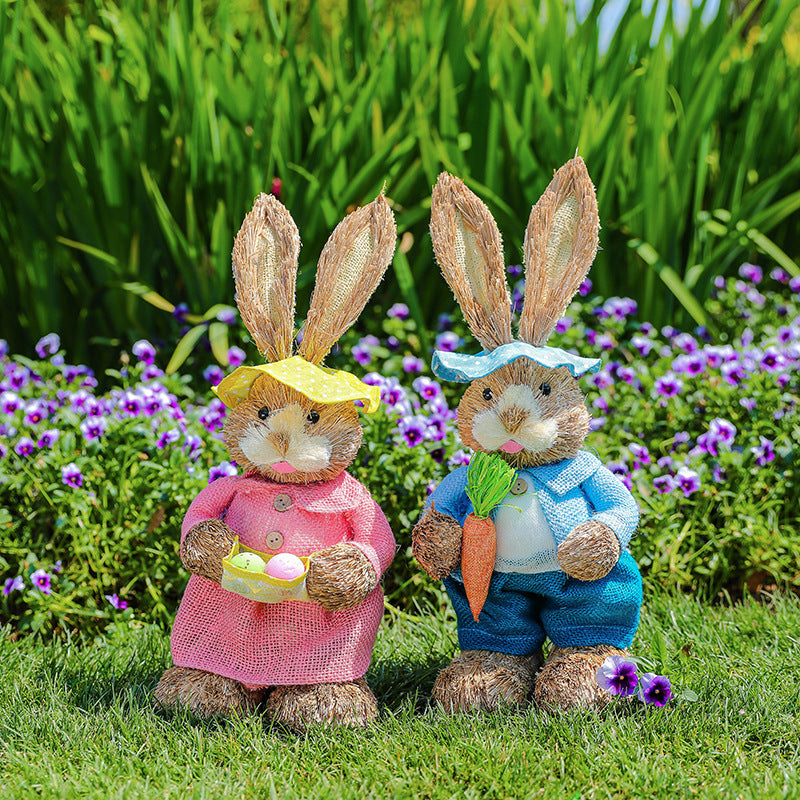 Easter Rabbit Decoration Ornaments Nursery Courtyard rabbit Decoration Garden Plant Corner