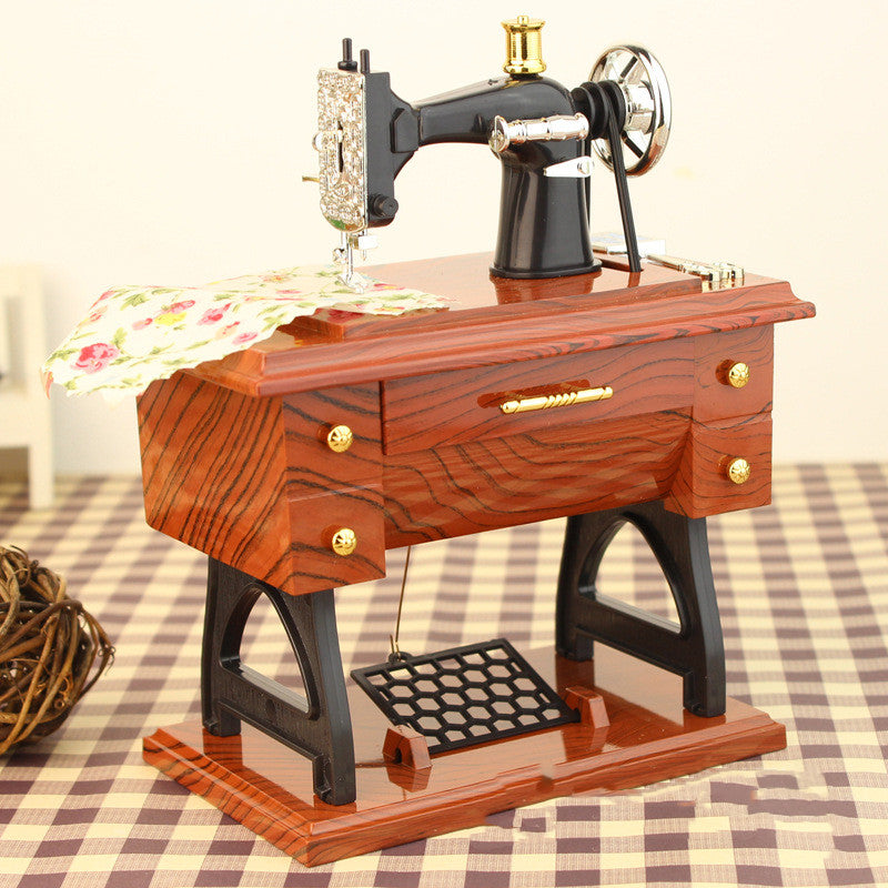 Retro Nostalgic Simulation Sewing Machine Music Box Music Box