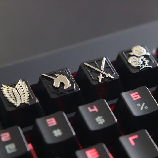 Embossed zinc-aluminum keycaps for mechanical keyboards