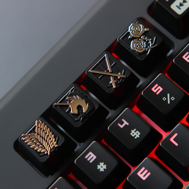 Embossed zinc-aluminum keycaps for mechanical keyboards