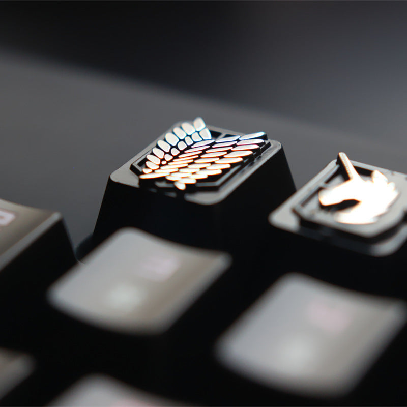 Embossed zinc-aluminum keycaps for mechanical keyboards