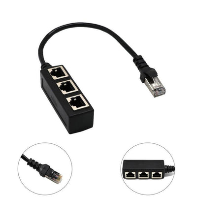 Buchse 1 bis 3 LAN Ethernet Netzwerk RJ45 Stecker Splitter Extender Adapter Anschluss