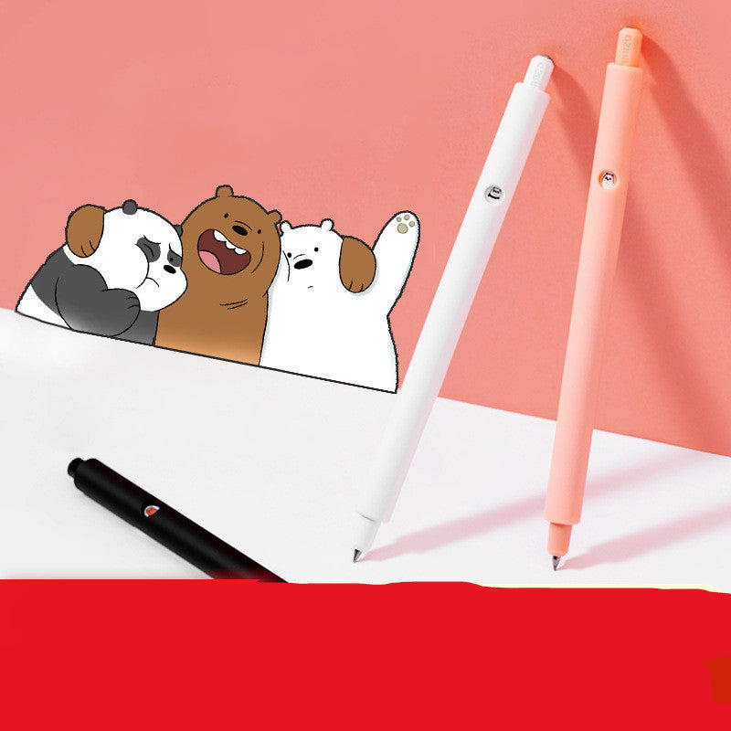 MINISO Farbe Schreibwaren Schwarz Zeichen Stift Niedlichen Cartoon Bare Bär Presse Gel Stift