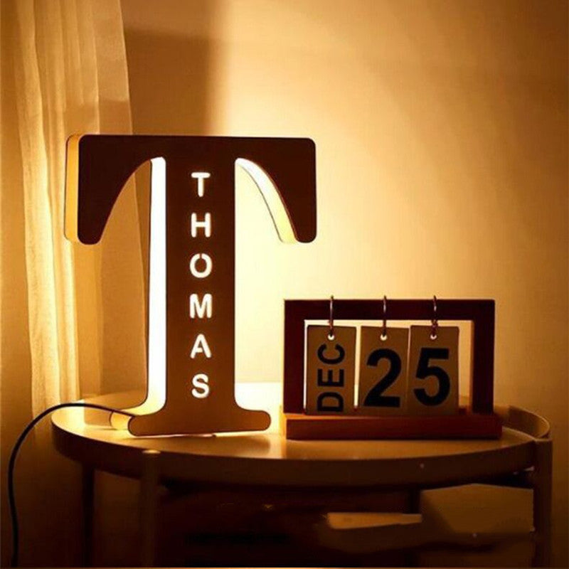 Wooden Letter Lamp Pendulum Lamp