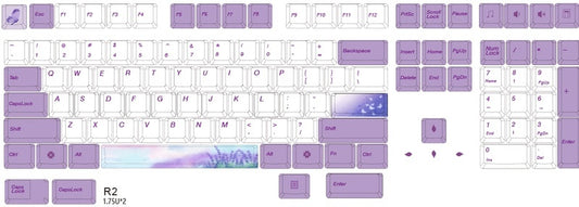 Keycap PBT Keycap Original High Sublimation Lavender Violet AKKO RK IKBC108 Key