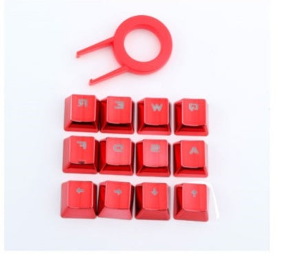 Redragon 12 Tasti PBT Doppio Colpo di Iniezione Retroilluminato Metallic Elettrolitico Colore Rosso Keycaps per Interruttore Meccanico Tastiere