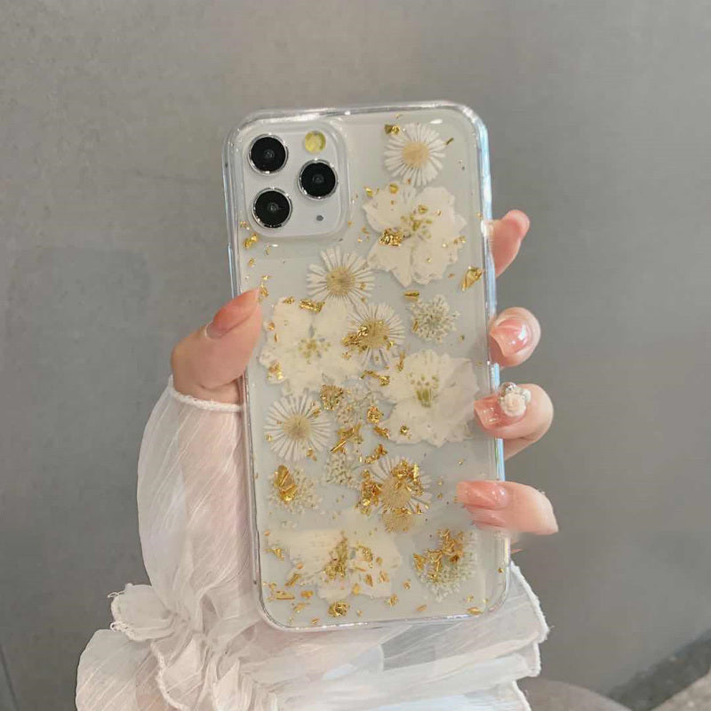 Gold Foil Tin Foil Lotus For Iphone12pro Max Mobile Phone Shell Apple 11 Soft Shell 78plus Female Xs Xr