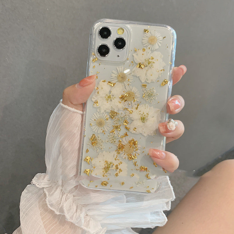 Gold Foil Tin Foil Lotus For Iphone12pro Max Mobile Phone Shell Apple 11 Soft Shell 78plus Female Xs Xr