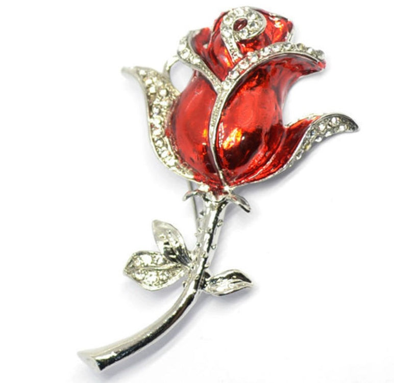 Diamond-Studded Metal Rose Rhododendron Crystal Jewelry USB Stick