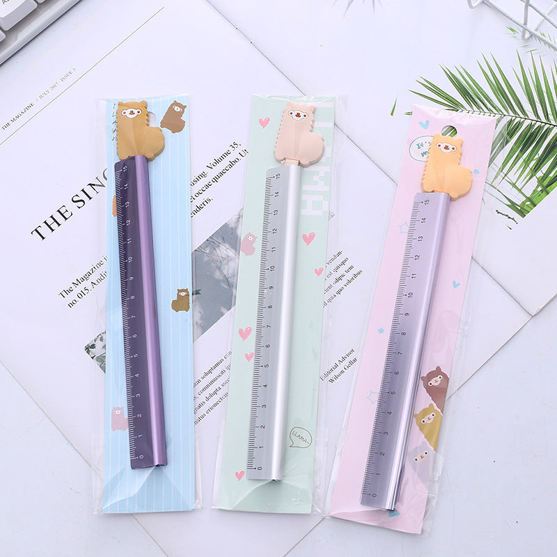 Alpaca Lovely Aluminum Ruler Measuring Straight Ruler Tool