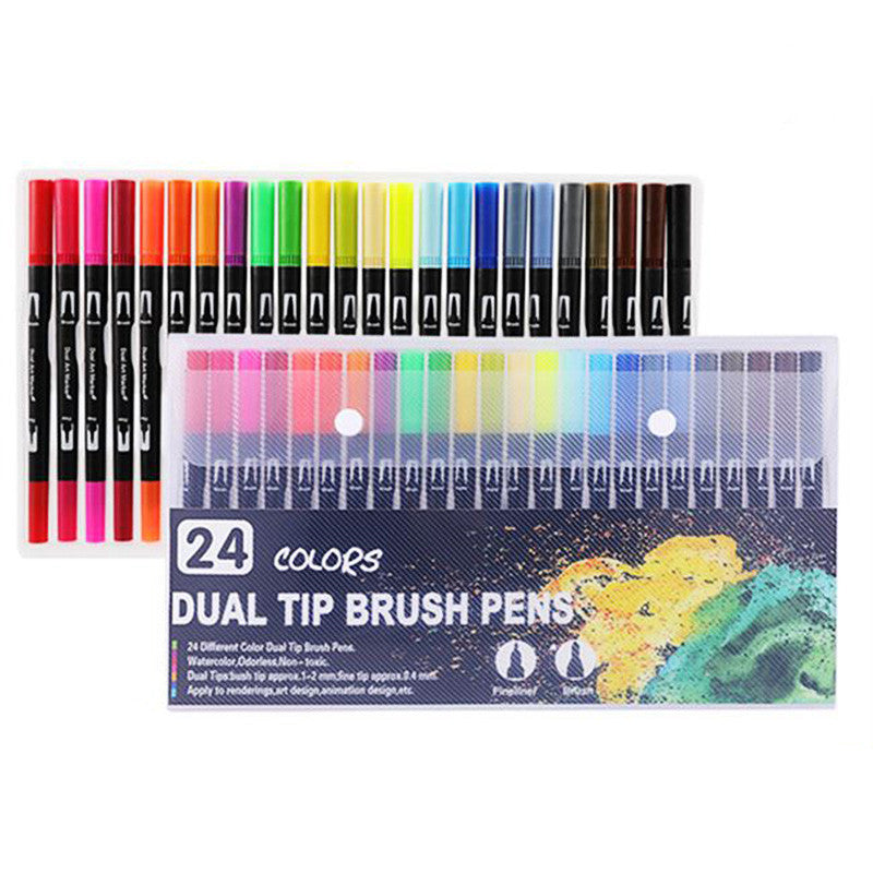 Aquarellstift mit weicher Spitze, doppelköpfiges Markierungsstift-Set