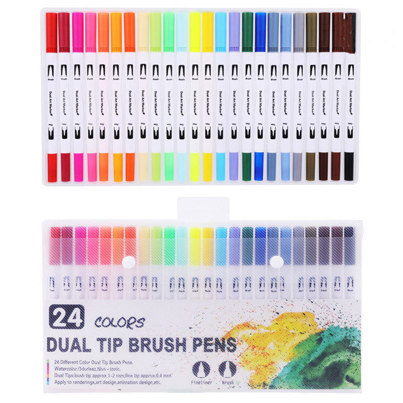 Aquarellstift mit weicher Spitze, doppelköpfiges Markierungsstift-Set