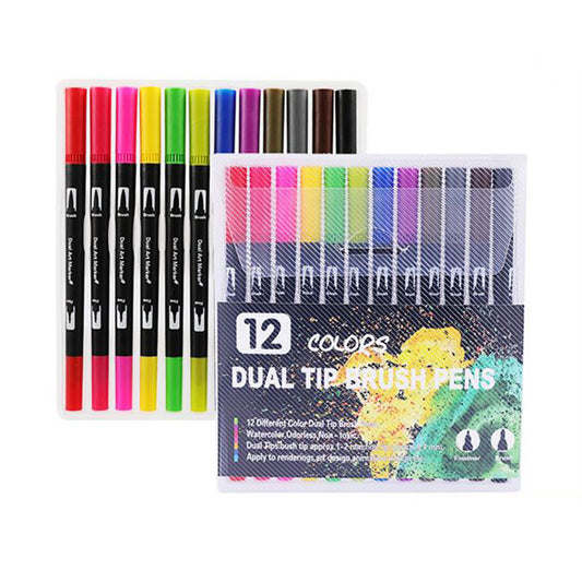 Soft Tip Watercolor Pencil, Double-Headed Marker Pen Set