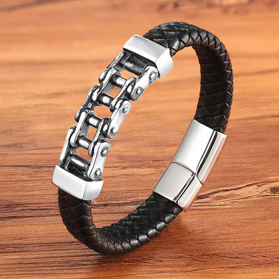 Geflochtenes Lederarmband, Herrenschmuck aus Rindsleder