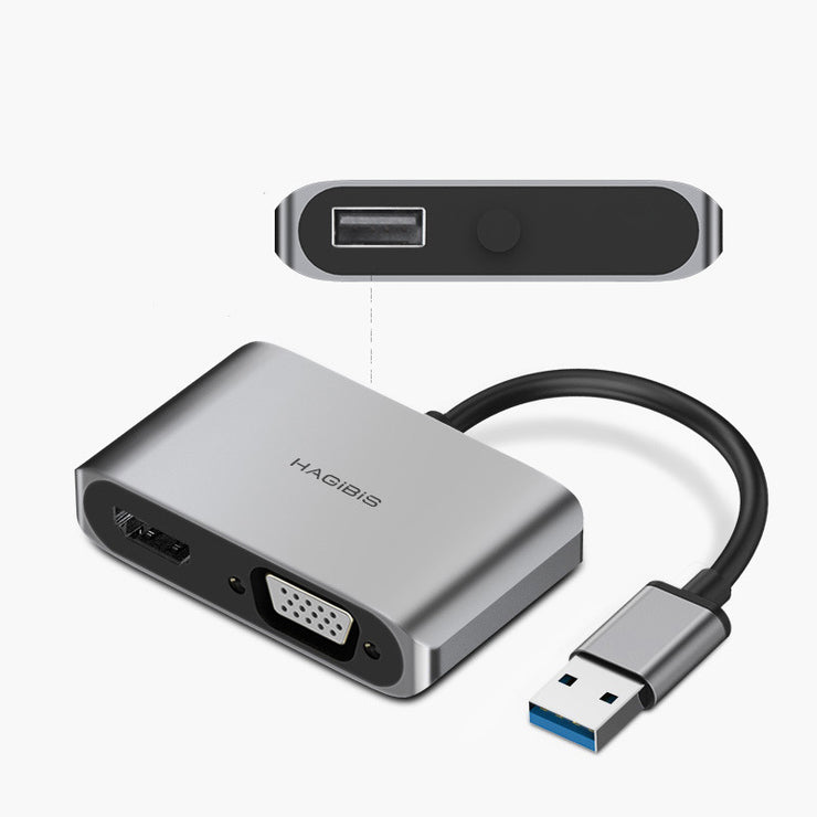 USB 3,0 zu HDMI VGA Adapter 4K HD Multi-Display 2in1 USB Konverter für Windows