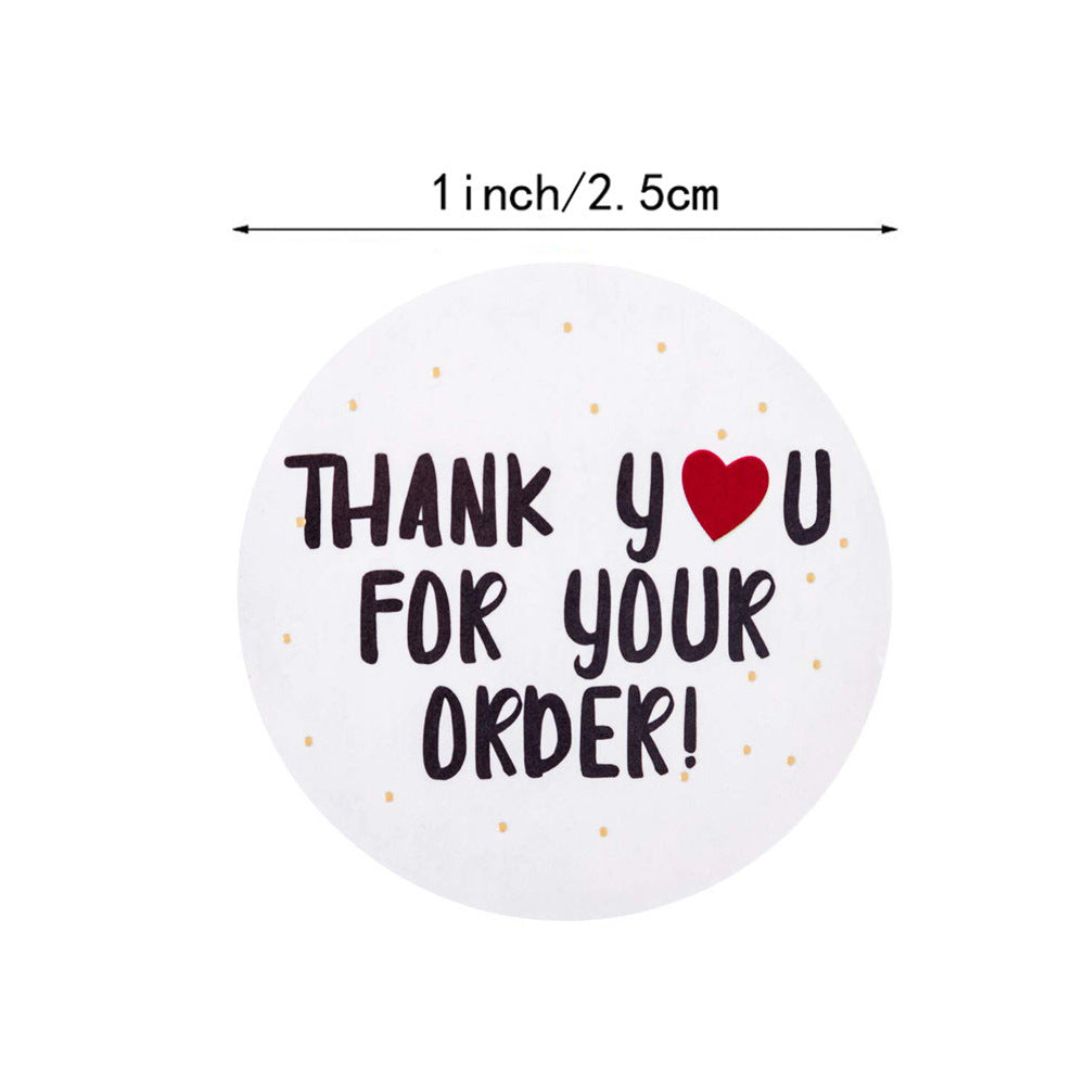 Round Thank You Sticker for Order Gift Shop White Label 500pcs