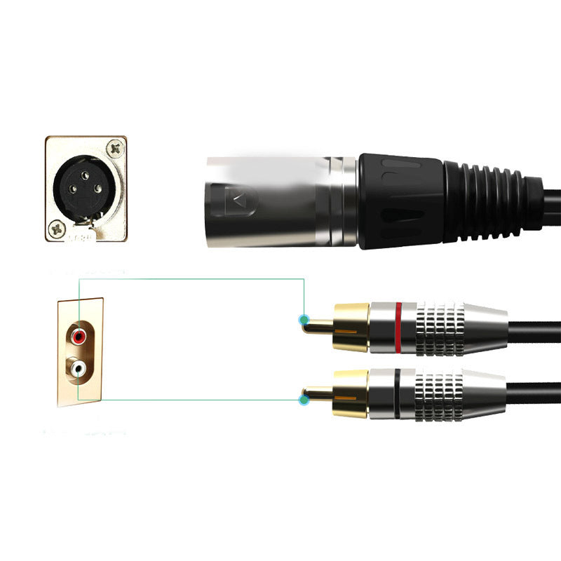 Canon auf Dual-Cinch-Audioleitung, Canon Stecker und Buchse auf 2 Cinch