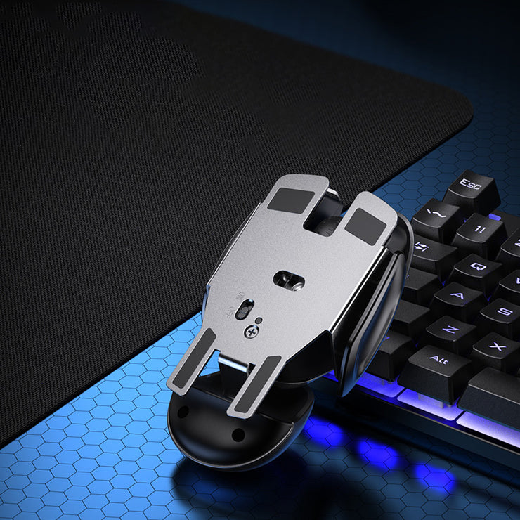 Kabellose Gaming-Maus aus Aluminium, Stummschaltmaus, wiederaufladbar, 1600 DPI für Computer-Gamer, Slience-Mäuse, optisches Maus